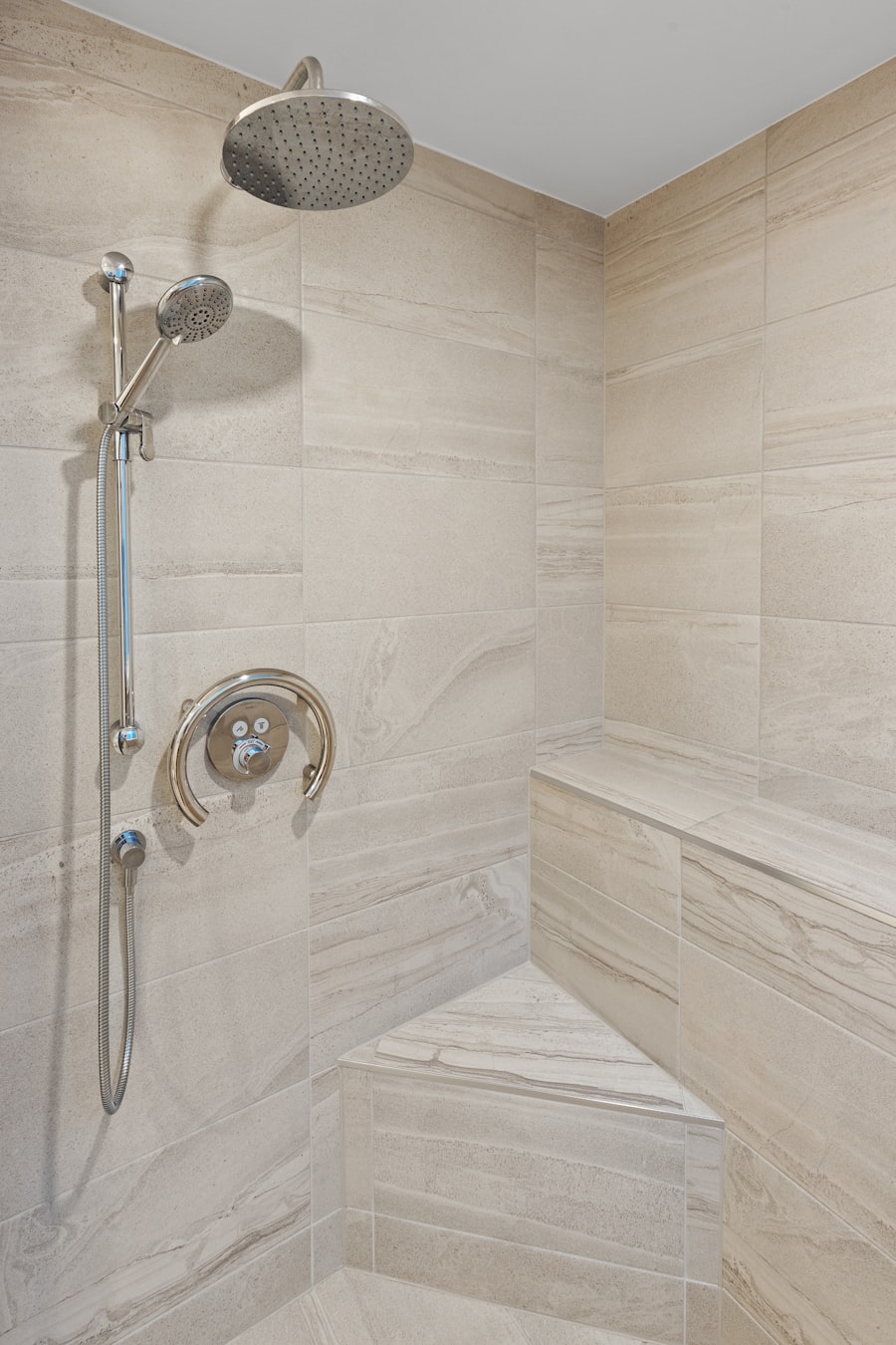 Floor-to-Ceiling Subway Tile Walk-In Shower