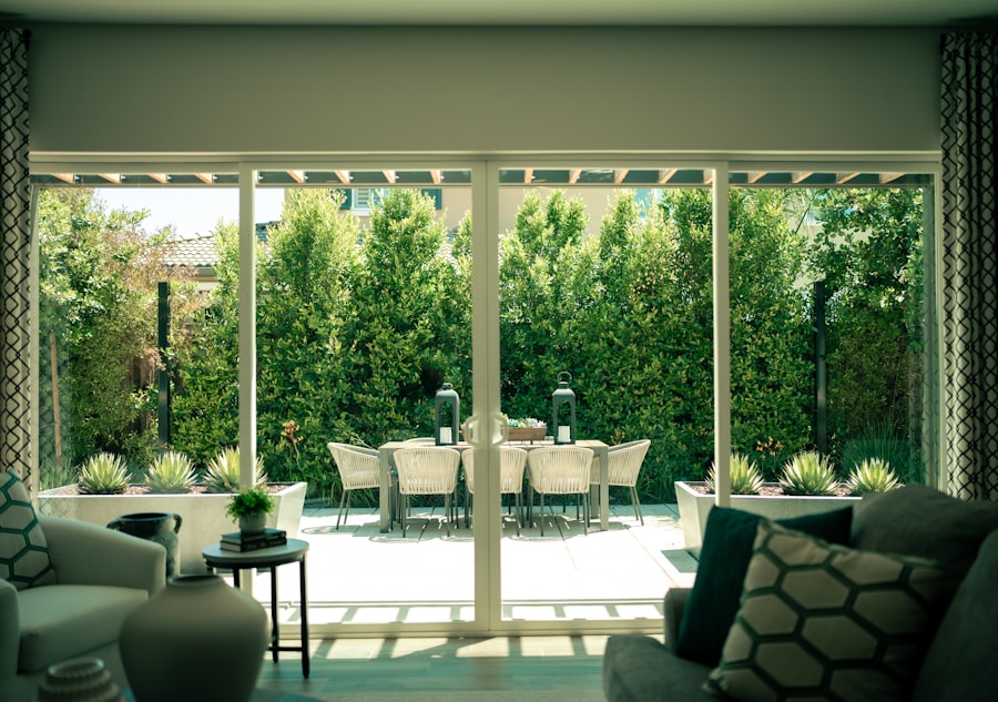 Sliding Glass Patio Door Opening to the Backyard